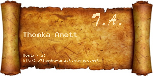 Thomka Anett névjegykártya